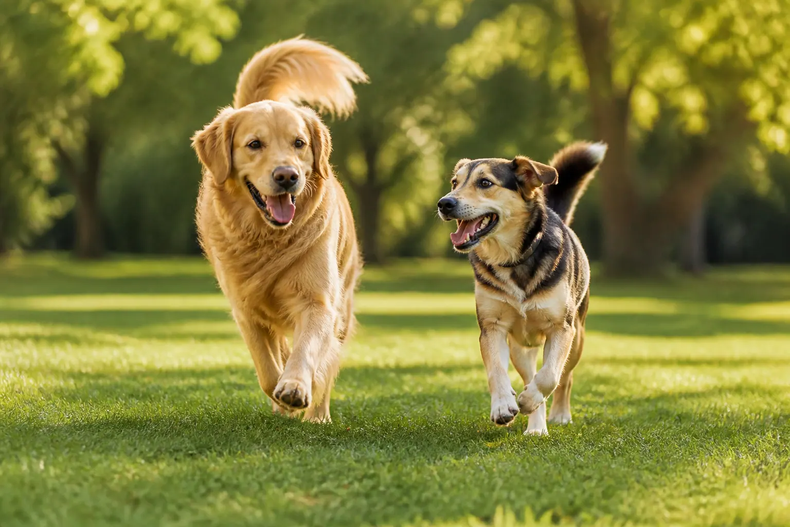 Perros jugando